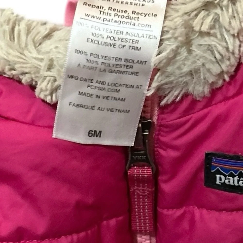 Patagonia Baby Newborn Fleece Hooded Wintry Snow Puffer Coat Zip Up Jacket